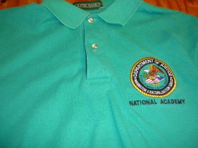 Department of Justice National Academy polo golf shirt size adult 