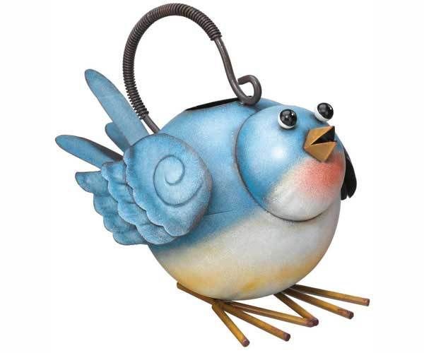 Blue Bird Watering Can Whimsical Yard Art Garden Decor 657641100462 