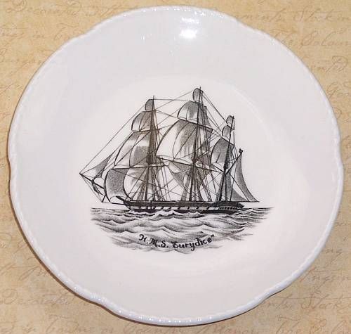   Transferware Small Plate H.M.S Eurydice Sunken Warship 1878  