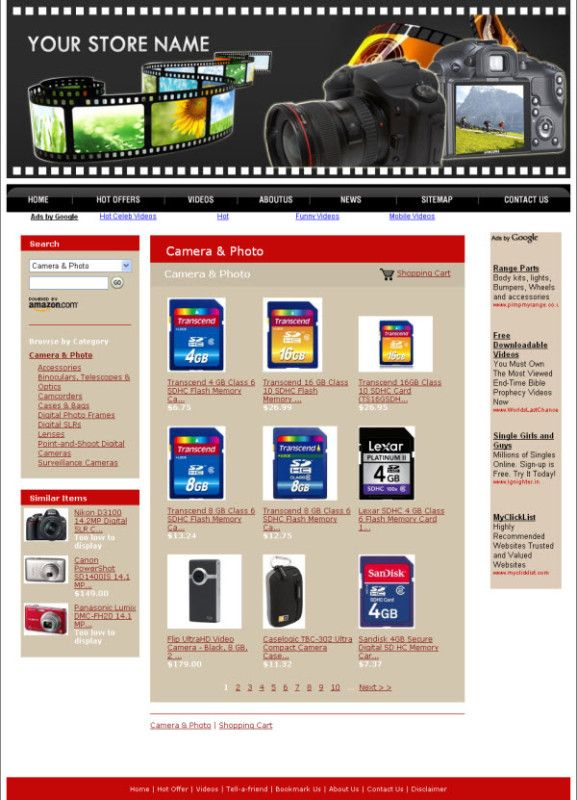 Profitable Camera  Affiliate website for Sale  