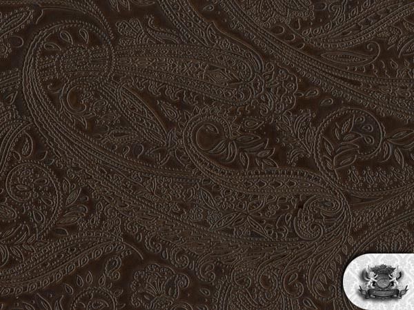 Paisley Abbey MAHOGANY Vinyl Upholstery Fabric BTY  