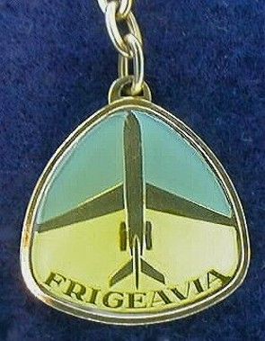 FRENCH KEYCHAIN ENAMEL FREVEAVIA AIRLINES PARIS  