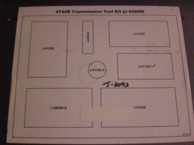 Kent Moore J 43955 4T40E Transmission Tool Kit Package  