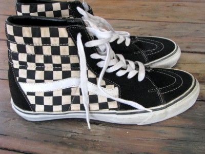 Vintage VANS Check ERA HI Top SKATE Sneakers Trainers Shoes 70s 90s OZ 