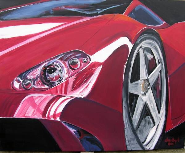 NEW Exotic FERRARI Car Original Art PAINTING DAN BYL Investment 