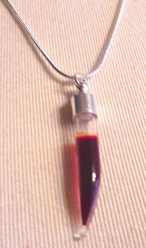 TRUE TRU BLOOD 925 Sterling Chain + FANG V Vamp Blood  