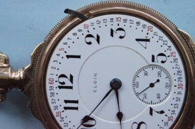 18 SIZE ELGIN 23 JEWEL VERITAS AUTHENTIC RAILROAD POCKETWATCH SN 