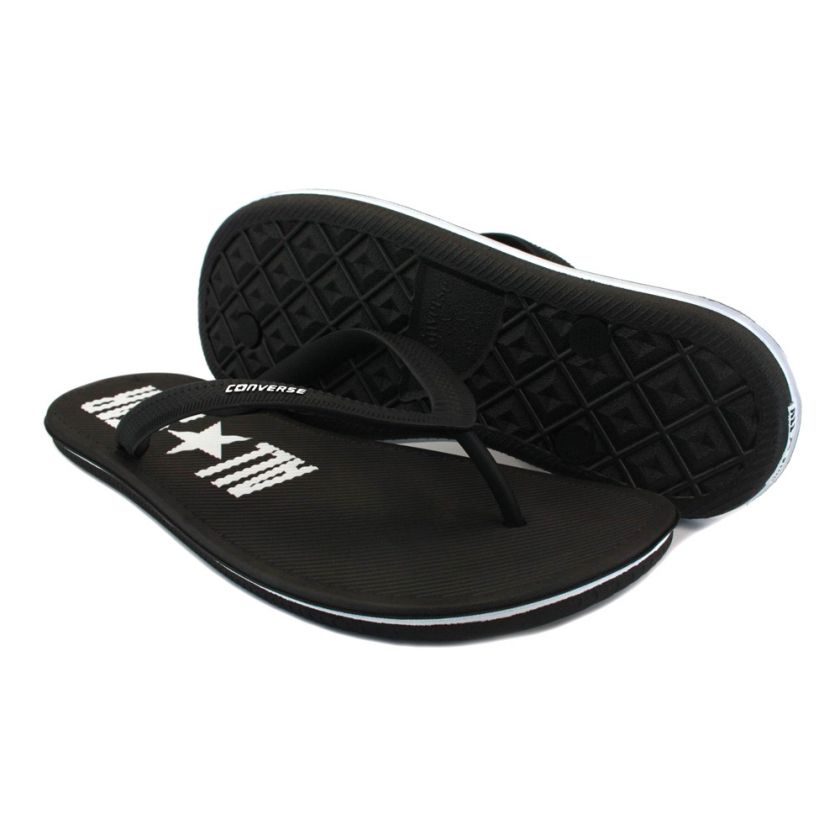 Converse Sandstar 129583 Unisex Rubber Flip Flops Black White  