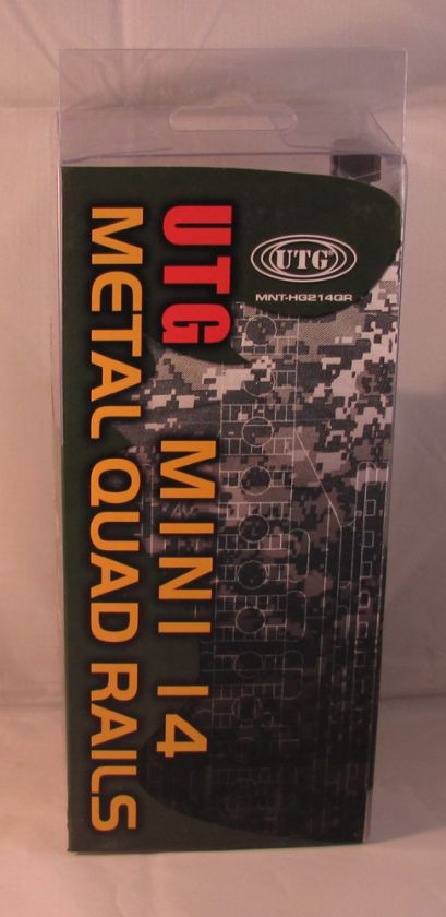 UTG   Mini 14 Metal Quad Rails   Lifetime Warranty   MNT HG214QR 