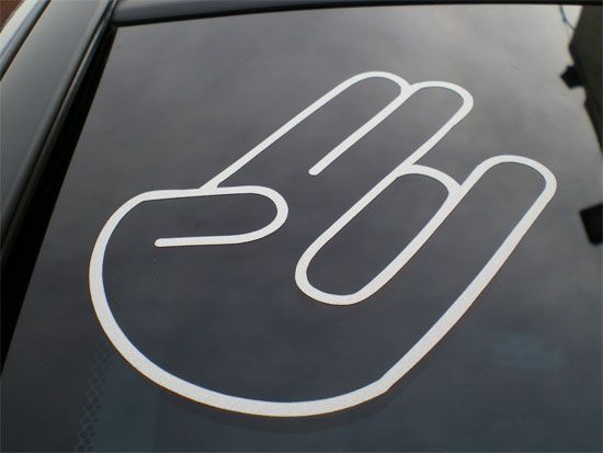 REFLECTIVE Shocker Decal 5 Car Window Sticker jdm hand  