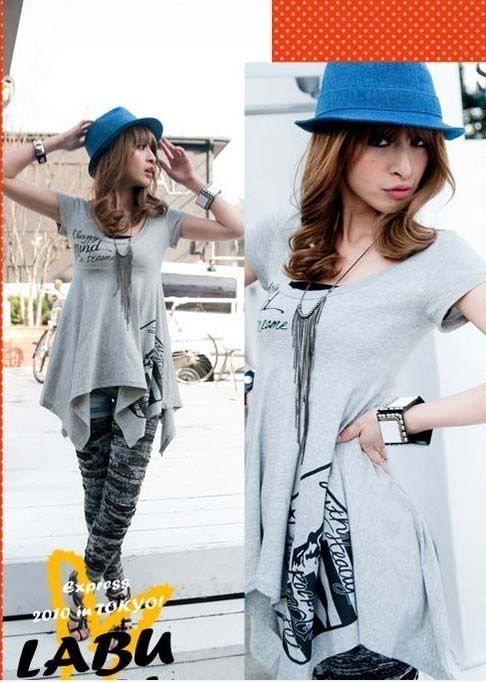 T149 Korean Anomalous formation womens dress/T shirt  