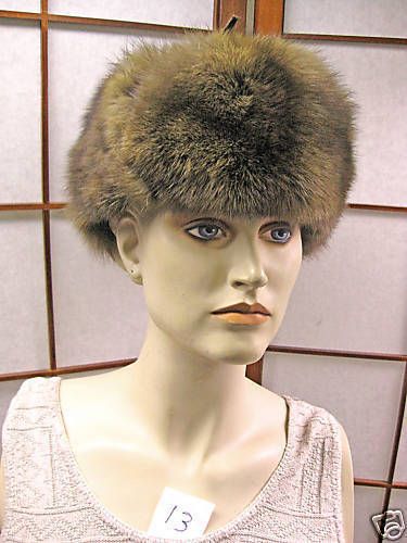 SABLE FUR HAT MOUNTIE STYLE SIZE 23½ INCHES UNISEX  