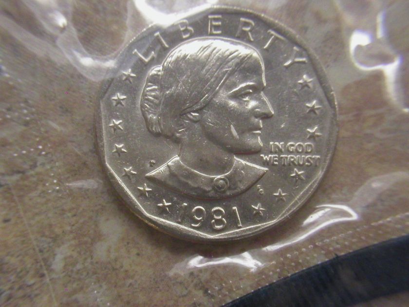 1981 P Susan B Anthony BU Uncirculated Dollar cello  