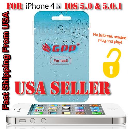 GPP Turbo Sim Card Unlock for AT&T iPhone 4S 4GS iOS 5.0 5.0.1 Ultra R 