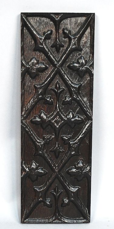   CARVED OAK FRENCH SALVAGED ARCHITECTURAL NEO GOTHIC WALL PANELS  