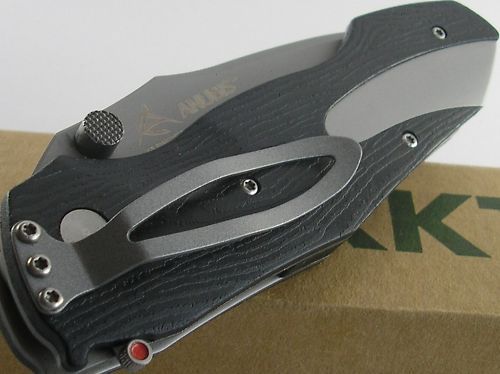 CRKT Elishewitz Anubis Button Lock AUS8 Blade Knife  