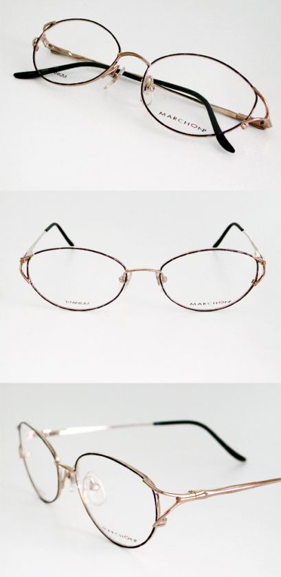 Marchon M 315 T Titanium Eyeglasses 307 Gold Marble 53  