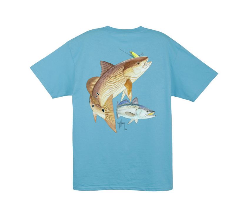 GUY HARVEY AQUA REDFISH SEATROUT T SHIRT TSHIRT  