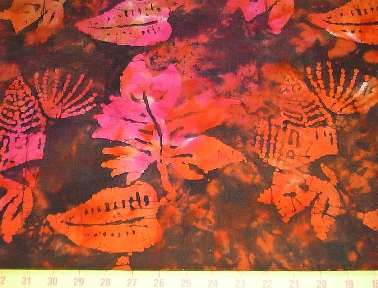 100% cotton FABRIC ~ Lg Oak Leaf Burnt Orange Wine Rust  