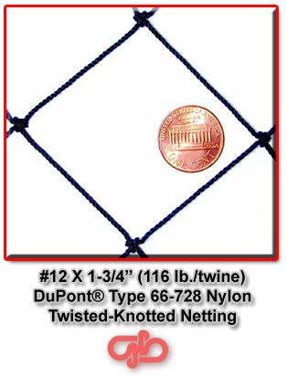 10 X 20 Nylon Netting Panel + Installed Rope Border  
