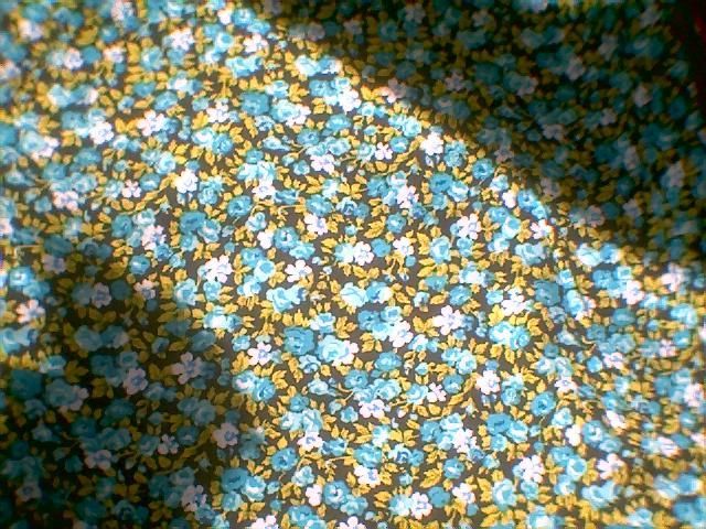 Curtain Valance Tiny Turquoise flowers on black  