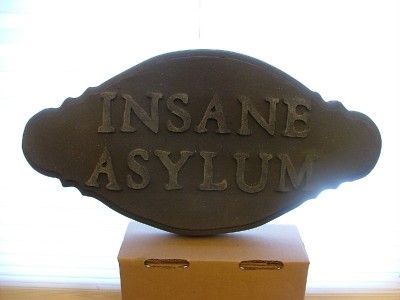 insane asylum sign halloween prop props  