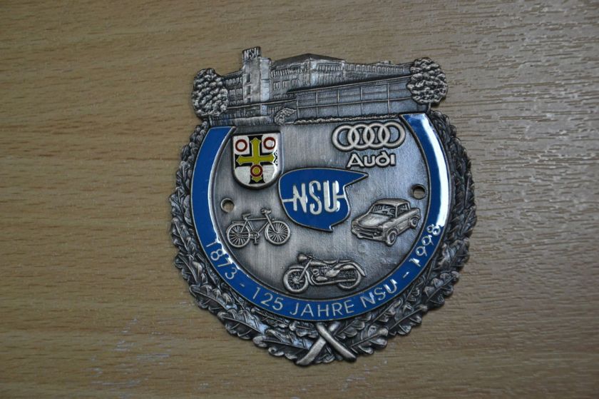 AUDI NSU 125 YEARS JAHRE METAL BADGE collectible  