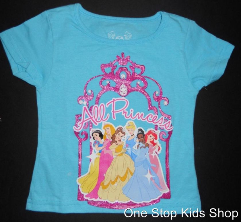   Girls 2T 3T 4T 5T Top SHIRT Ariel Tiana Belle Aurora Cinderella  