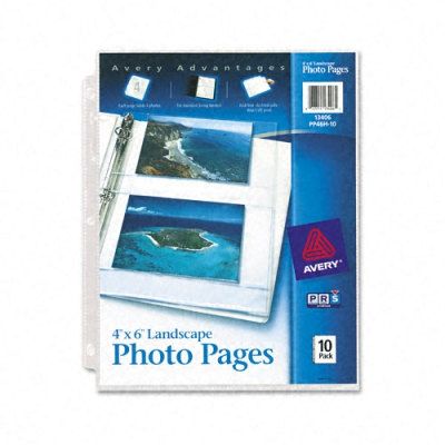 Avery Photo Pages for Four 4 x 6 Horizontal Photos   AVE13406   3 Item 