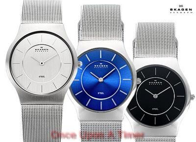 NEW WOMENS SKAGEN WATCH STEEL BLUE DIAL 233SSSN  