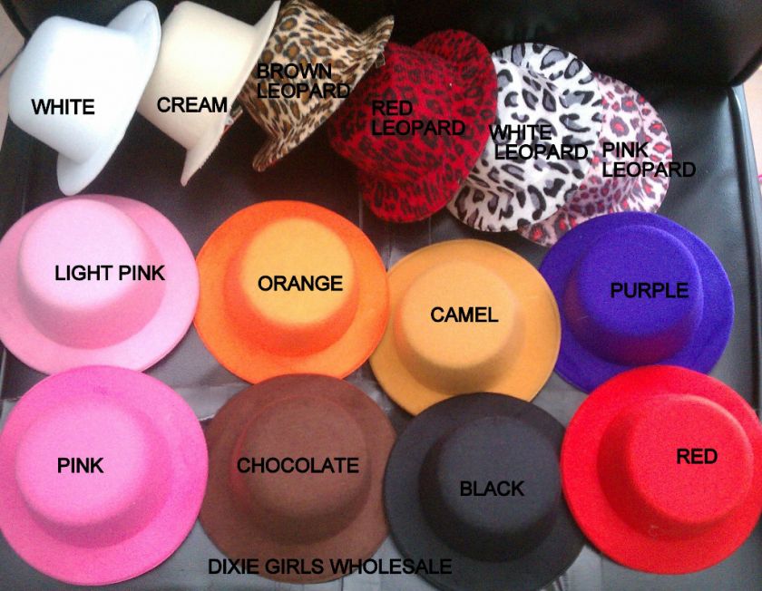 MINI TOP HATS   READY TO DECORATE   14 COLORS TO CHOOSE FROM  