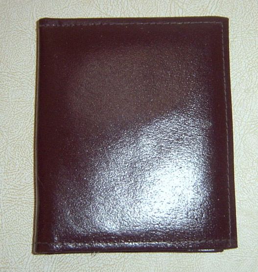 Mens New Brown Cowhide Leather Wallet Billfold  