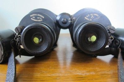 WW2 BARR & STROUD LEATHER CASED MILITARY / NAVAL BINOCULARS  