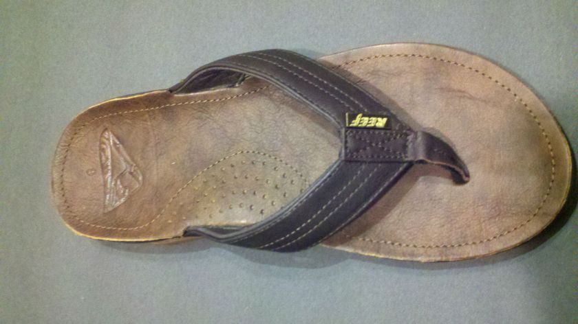   Bay Sandals Men Flip Flops Brown Leather Beach New Without Box  