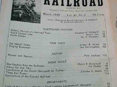 Vintage Pulp RAILROAD MAGAZINE   MAR. 1948 Full Issue  