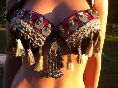 Kuchi Tribal Gypsy Fusion Old Antique Coin Belly Dance Bra C Cup 