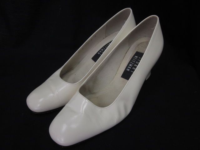 STUART WEITZMAN Ivory Patent Leather Pumps Heels Sz 7  