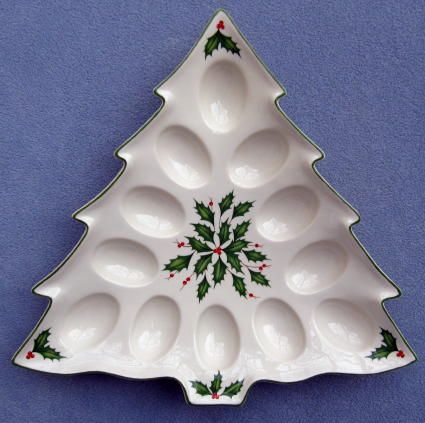 Lenox Holiday Dimension Tree Shape Deviled Egg Tray NIB  