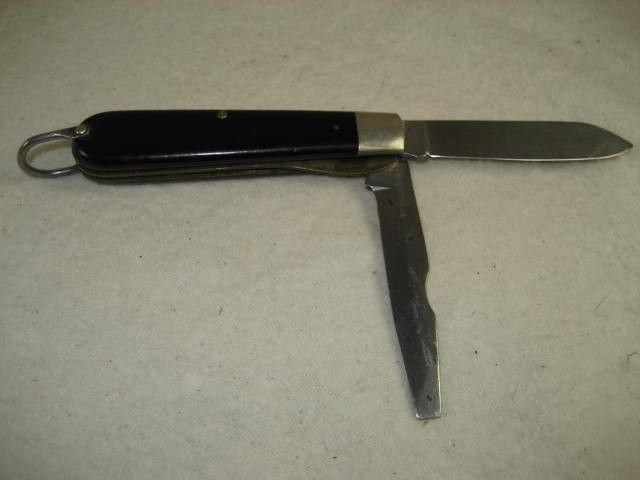 VINTAGE CAMCO MILITARY FOLDING KNIFE BLACK ARMY WEAPON HUNTING 