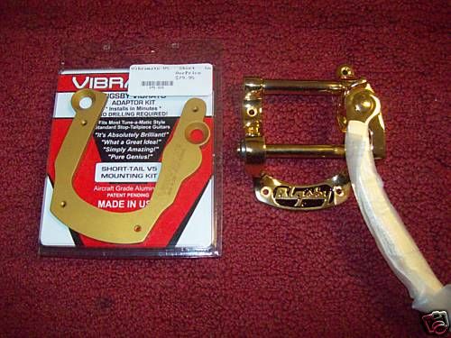 NEW Bigsby B5 w/ V5 Vibramate SHORT Mount Kit GOLD  