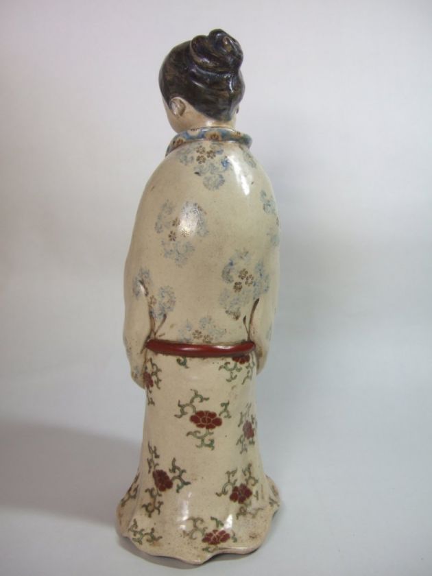 EDO KYOTO Yaki Kyoyaki BIJIN geisha doll Statue Okimono  