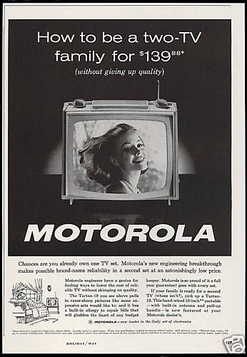 1962 Motorola TV Tartan Television Vintage Print Ad  