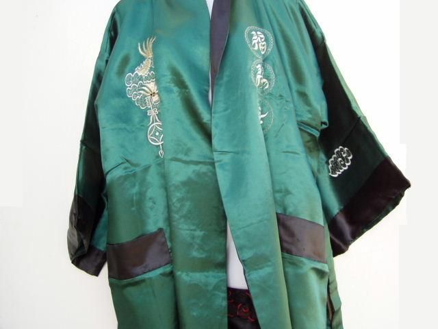 New Embroidered Dragon Kimono Robe Sleeping Coat   