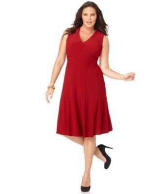 JONES NY RIBBED SLEEVELESS DRESS, Red, Size 10P, 12P, 14P, MSRP $128 