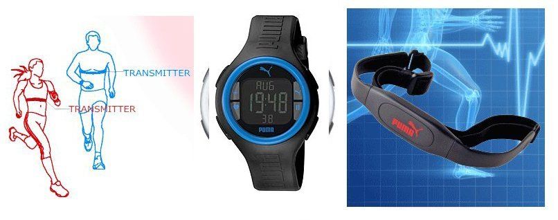 New PUMA Heart Rate Monitor HRM Watch PULSE BLACK New   