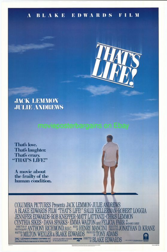 THATS LIFE MOVIE POSTER 1986 JACK LEMMON BLAKE EDWARDS  