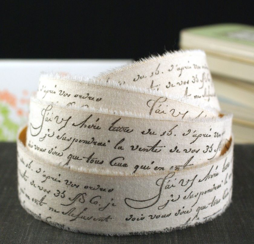 Stamped Sheet Music ADHESIVE 1 Muslin Ribbon Wedding  