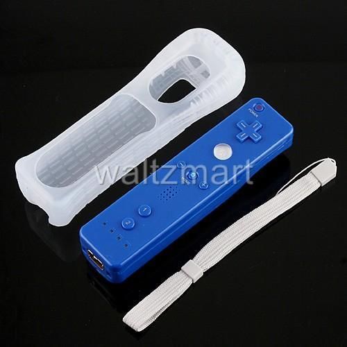 Remote +Nunchuck Controller +Case For Nintendo Wii Blue  