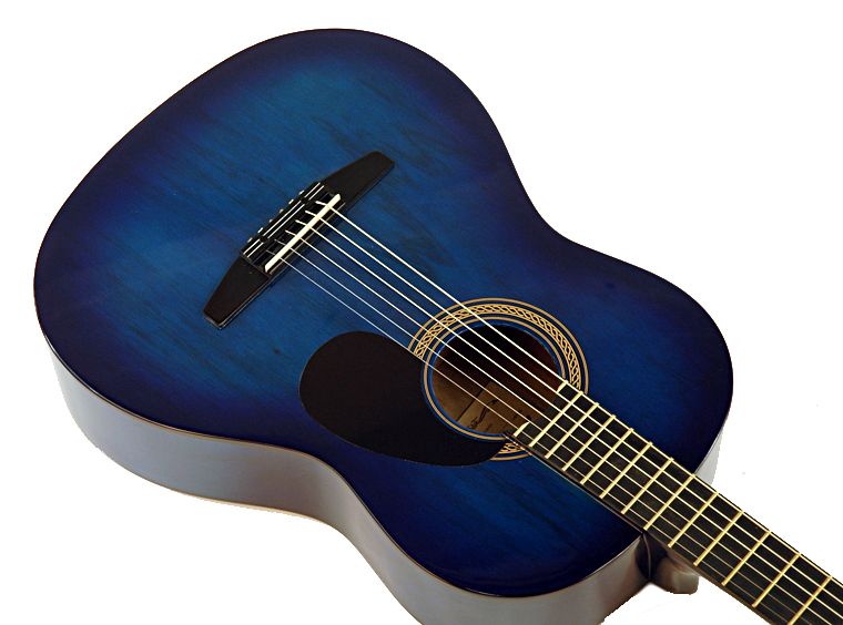 NEW STUDENT BLUE ACOUSTIC GUITAR w LIFETIME WARRANTY  