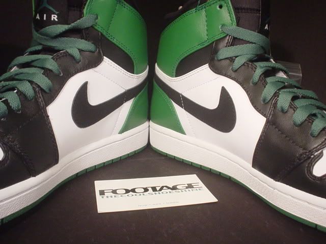   Air Jordan 1 Retro 1 DMP BLACK WHITE GREEN BOSTON CELTICS DS NEW 10.5